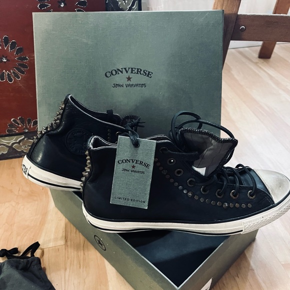 John Varvatos Black Studded Sneakers limited edition. Never worn vacome sealed - Picture 7 of 7